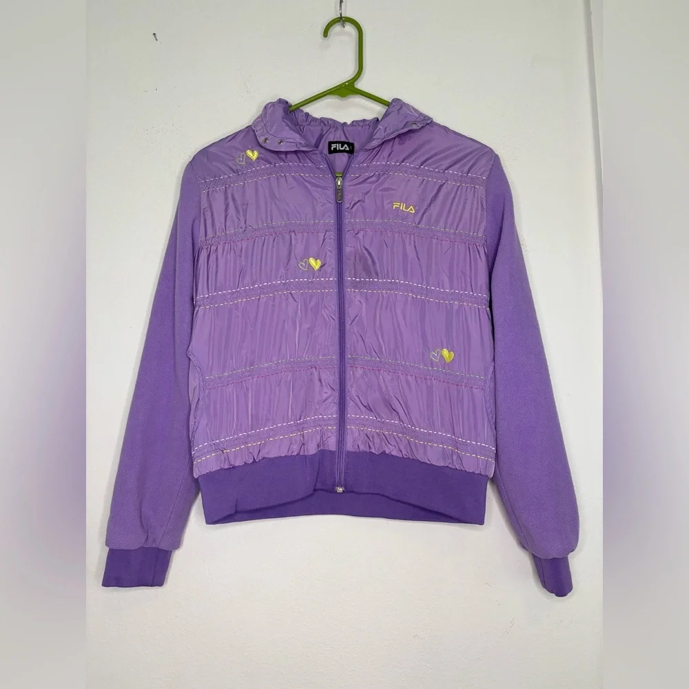 FILA Y2K PURPLE PUFFER GIRLS JACKET SZ M/L